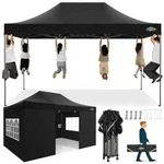 LuxusKollektion Faltpavillon Faltpavillon 3x4,5m Schwarz wasserdicht