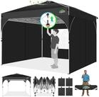 LuxusKollektion Faltpavillon Pavillon 3x3m Schwarz 3 Seitenteile