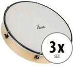 XDrum Handtrommel HTM-10K 10 Zoll Kunststoff-Fell Handtrommeln 3er-Set, 3-St.,...