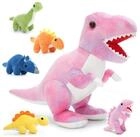 LuxusKollektion Kuscheltier Dino Kuscheltier 6er Set XXL 50cm 5 Babys Bauch