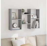vidaXL Regal, Wandregal Grau Sonoma 96x18x60 cm Holzwerkstoff