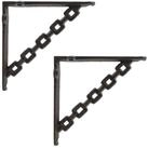 vidaXL Wandregal 21 x 21 x 35 cm Wandregalhalterungen 2 stk Antikbraun 21x21x35...