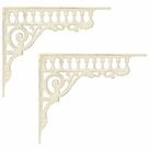 vidaXL Wandregal 275 x 23 x 4 cm Wandregalhalterungen 2 stk Antik Wei&szlig;...