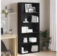 vidaXL B&uuml;cherregal vidaXL B&uuml;cherregal Schwarz Eichen-Optik 80x30x189 cm