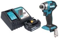 Makita Akku-Schlagschrauber DTD 173 RF1 18 V 180 Nm 1/4&ldquo; Brushless + 1x Akku...
