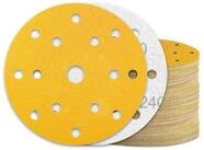 LuxusKollektion Schleifscheibe Schleifpapier 150mm Klett 15 Loch-Gelb 60 St&uuml;ck