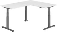 b&uuml;m&ouml; Schreibtisch Eckschreibtisch XDSMW, Eckform: 160 x 200 cm - Dekor: Wei&szlig;