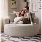 tectake Sofa Samtcord Ruhesessel mit halbkreisf&ouml;rmiger Lehne, rutschfest,