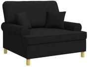 vidaXL Sessel Sessel mit Kissen Schwarz Stoff (1-St)