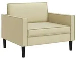 vidaXL Sessel XL-Sessel Creme Kunstleder (1-St)
