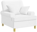 vidaXL Sessel XL-Sessel mit Kissen Wei&szlig; Stoff (1-St)