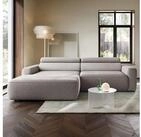 Selsey Ecksofa FANDO, Elektrische Sitztiefenverstellung, Ottomane links, Webstoff
