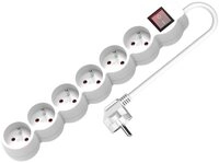 VALUE 6-fach Steckdosenleiste UTE mit Schalter, runde Dosen,3 m 19.99.0966