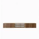 Masseno Lowboard CAVA 300 cm TV-Schrank mit 3 T&uuml;ren Eiche Artisan