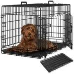 tectake Tiertransportbox Stahlbox klappbar mit 2 Tragegriffen, abgerundete...