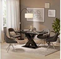 Vicco Esstisch Chinto, Schwarz, 120-160 x 80 cm ausziehbar (1-St)