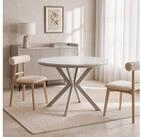 WFL GROUP Esstisch Valio runder Ausziehtisch f&uuml;r Esszimmer mit Metallbeinen in