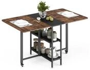 LuxusKollektion Klapptisch Klapptisch klappbar mobil offene Rustikales Braun und