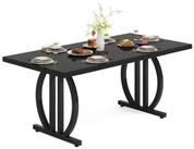 LuxusKollektion Esstisch Esstisch 160x80 cm Schwarz Metallgestell industriell...