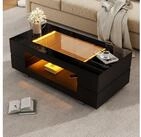 OKWISH Couchtisch Bluetooth-Couchtisch mit LED-Beleuchtung und modernem...