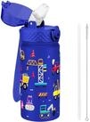 LuxusKollektion Trinkflasche Trinkflasche Kinder 420ml Edelstahl Blaues...