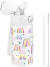 LuxusKollektion Trinkflasche Trinkflasche Kinder 420ml Edelstahl Wei&szlig;er...
