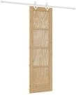vidaXL Haust&uuml;r Schiebet&uuml;r Nat&uuml;rlich und Wei&szlig; 61 x 198,5 cm (1-St)