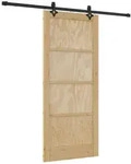 vidaXL Haust&uuml;r Schiebet&uuml;r Nat&uuml;rlich und Schwarz 86 x 198,5 cm (1-St) schwarz