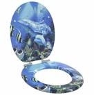 vidaXL WC-Sitz 44 x 38 cm WC-Sitz Toilettensitz Soft-Close Blau 44x38 cm...