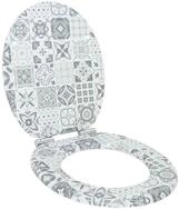 vidaXL WC-Sitz 44 x 38 cm WC-Sitz Toilettensitz Soft-Close Blau und Wei&szlig;...
