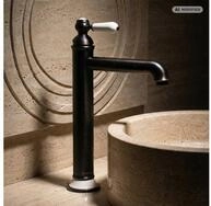 PaulGurkes Waschtischarmatur LUNA Messingguss schwarz, Keramikelemente, Quick-Install