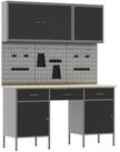 vidaXL Werkzeugschrank Werkbank 8 stk. Schwarz Ingenieure Holz und Stahl (8-St)