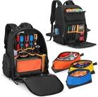 LuxusKollektion Werkzeugtasche Werkzeugrucksack mit 3 Organizer-Taschen Schwarz