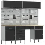 vidaXL Werkzeugschrank Arbeitsschrankset mit Schubladen mit Speicher 10 stk....