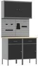 vidaXL Werkzeugschrank Werkbank mit Speicher 5 stk. Schwarz Ingenieure Holz und...