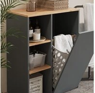 Vicco W&auml;scheschrank Viktor, Anthrazit/Goldkraft Eiche, 68 x 88.2 cm, mit offenen