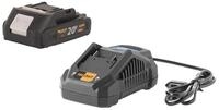 PRO CRAFT Starter Set 20 V 20/4A Schnell Ladeger&auml;t + 1x 20/2A Akku 2,0 Ah