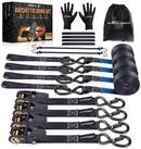 LuxusKollektion Spanngurt Spanngurte Ratsche Haken 997kg 25mm Motorrad Schwarz