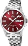 Festina Quarzuhr F20357/G, Herrenuhr Quarz Stahl/Rot