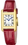 Festina Quarzuhr F20774/1, Damenuhr Quarz Rechteckig Rot/Goldfarben