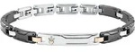 MASERATI Edelstahlarmband Maserati Herren-Armband Stahl, Keramik schwarz