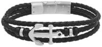 TOM TAILOR Lederarmband Schmuck Geschenk Edelstahl Leder Kautschuk Anker