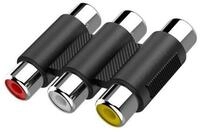 Hama Video-Adapter, 3 Cinch-Kupplungen - 3 Cinch-Kupplungen (00205174) Audio- &
