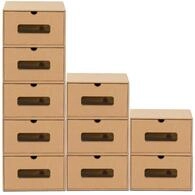 BigDean Schuhbox 10 Boxen stapelbar mit Sichtfenster & Schublade Schuhe...