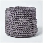 Homescapes Brotkorb Gestrickter Aufbewahrungskorb, 100% Baumwolle, grau,42 x 37...