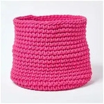 Homescapes Brotkorb Gestrickter Aufbewahrungskorb, 100% Baumwolle pink - 42 x...