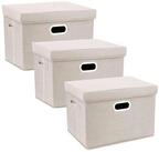 LuxusKollektion Faltbox Aufbewahrungsbox Deckel Stoff faltbar waschbar gro&szlig;...
