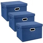 LuxusKollektion Faltbox Aufbewahrungsbox Deckel Stoff faltbar waschbar 3-St&uuml;ck