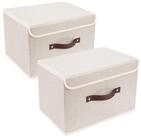 LuxusKollektion Faltbox Aufbewahrungsbox faltbar Deckel Stoff waschbar 38x25x25