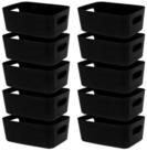 LuxusKollektion Aufbewahrungskorb Aufbewahrungsbox Kunststoff 30cm Schwarz 10er...